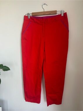 Jaclyn smith Bright Red Straight Ankle Pants